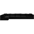 Meridian Furniture 6-Piece Black Corduroy Performance Fabric Modular Sectional