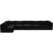 Meridian Furniture 6-Piece Black Corduroy Performance Fabric Modular Sectional