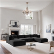 Meridian Furniture 6-Piece Black Corduroy Performance Fabric Modular Sectional