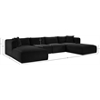 Meridian Furniture 6-Piece Black Corduroy Performance Fabric Modular Sectional