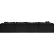 Meridian Furniture 6-Piece Black Corduroy Performance Fabric Modular Sectional