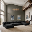 Meridian Furniture 6-Piece Black Corduroy Performance Fabric Modular Sectional