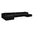 Meridian Furniture 6-Piece Black Corduroy Performance Fabric Modular Sectional