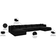 Meridian Furniture 6-Piece Black Corduroy Performance Fabric Modular Sectional