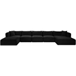 Meridian Furniture 6-Piece Black Corduroy Performance Fabric Modular Sectional