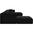 Meridian Furniture 6-Piece Black Corduroy Performance Fabric Modular Sectional