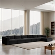 Meridian Furniture 6-Piece Black Corduroy Performance Fabric Modular Sectional
