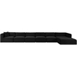 Meridian Furniture 6-Piece Black Corduroy Performance Fabric Modular Sectional