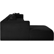 Meridian Furniture 6-Piece Black Corduroy Performance Fabric Modular Sectional