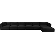 Meridian Furniture 6-Piece Black Corduroy Performance Fabric Modular Sectional