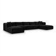 Meridian Furniture 7-Piece Black Corduroy Performance Fabric Modular Sectional
