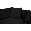 Meridian Furniture 7-Piece Black Corduroy Performance Fabric Modular Sectional