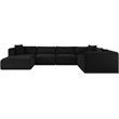 Meridian Furniture 7-Piece Black Corduroy Performance Fabric Modular Sectional