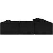 Meridian Furniture 7-Piece Black Corduroy Performance Fabric Modular Sectional