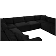 Meridian Furniture 8-Piece Black Corduroy Performance Fabric Modular Sectional