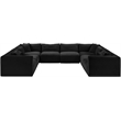 Meridian Furniture 8-Piece Black Corduroy Performance Fabric Modular Sectional