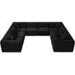 Meridian Furniture 8-Piece Black Corduroy Performance Fabric Modular Sectional