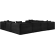 Meridian Furniture 8-Piece Black Corduroy Performance Fabric Modular Sectional