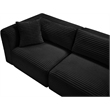 Meridian Furniture 8-Piece Black Corduroy Performance Fabric Modular Sectional