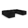 Meridian Furniture 8-Piece Black Corduroy Performance Fabric Modular Sectional