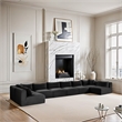 Meridian Furniture 8-Piece Black Corduroy Performance Fabric Modular Sectional