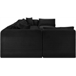 Meridian Furniture 8-Piece Black Corduroy Performance Fabric Modular Sectional