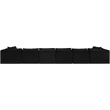 Meridian Furniture 8-Piece Black Corduroy Performance Fabric Modular Sectional