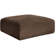 Meridian Furniture Shaggy Brown Corduroy Performance Fabric Ottoman