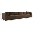 Meridian Furniture 4-Piece Brown Corduroy Performance Fabric Modular Sofa