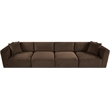 Meridian Furniture 4-Piece Brown Corduroy Performance Fabric Modular Sofa