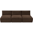 Meridian Furniture 3-Piece Brown Corduroy Performance Fabric Modular Sofa