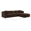 Meridian Furniture 4-Piece Brown Corduroy Performance Fabric Modular Sectional