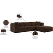 Meridian Furniture 4-Piece Brown Corduroy Performance Fabric Modular Sectional