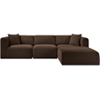 Meridian Furniture 4-Piece Brown Corduroy Performance Fabric Modular Sectional