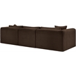 Meridian Furniture 4-Piece Brown Corduroy Performance Fabric Modular Sectional