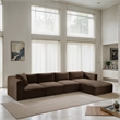 Meridian Furniture 4-Piece Brown Corduroy Performance Fabric Modular Sectional