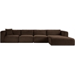 Meridian Furniture 4-Piece Brown Corduroy Performance Fabric Modular Sectional