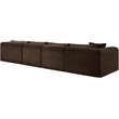 Meridian Furniture 4-Piece Brown Corduroy Performance Fabric Modular Sectional