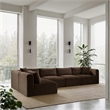 Meridian Furniture 5-Piece Brown Corduroy Performance Fabric Modular Sectional