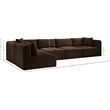 Meridian Furniture 5-Piece Brown Corduroy Performance Fabric Modular Sectional