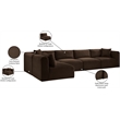 Meridian Furniture 5-Piece Brown Corduroy Performance Fabric Modular Sectional