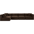 Meridian Furniture 5-Piece Brown Corduroy Performance Fabric Modular Sectional