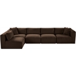 Meridian Furniture 5-Piece Brown Corduroy Performance Fabric Modular Sectional