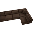 Meridian Furniture 5-Piece Brown Corduroy Performance Fabric Modular Sectional