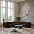Meridian Furniture 5-Piece Brown Corduroy Performance Fabric Modular Sectional