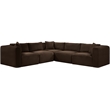 Meridian Furniture 5-Piece Brown Corduroy Performance Fabric Modular Sectional
