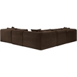 Meridian Furniture 5-Piece Brown Corduroy Performance Fabric Modular Sectional