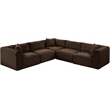 Meridian Furniture 5-Piece Brown Corduroy Performance Fabric Modular Sectional