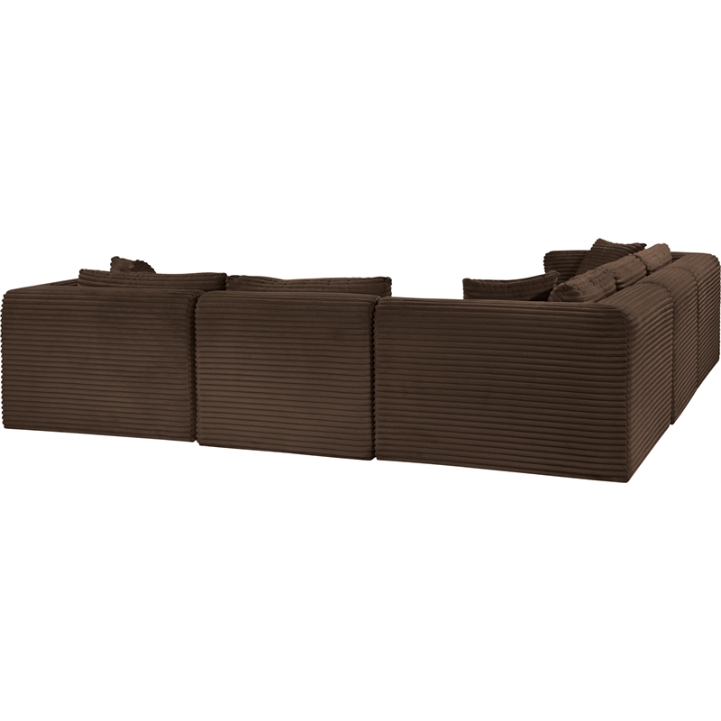 Meridian Furniture 5-Piece Brown Corduroy Performance Fabric Modular Sectional