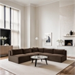 Meridian Furniture 5-Piece Brown Corduroy Performance Fabric Modular Sectional